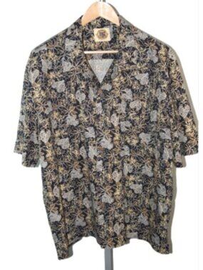 Mens Pussers West Indies Shirt Size Large Silk Cotton Hawaiian Tropical
